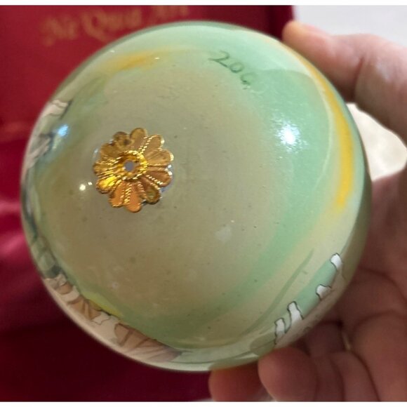 Ne Qwa Art Christmas Ornament Glass Hand Painted Angel Shepherd Red Velvet Box - Picture 9 of 12